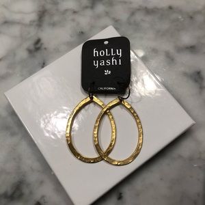 Hammered gold hoops